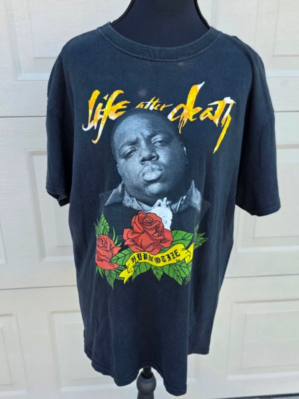 Biggie Smalls Life After Death Faded Black Hip Hop Graphic Tee L